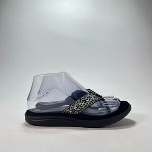 Teva Voya Black White Casual Flip Flop Wedge Thong Sandals 1019040 Womens Size 6